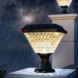 Diamond Faceted Solar Outdoor Pillar Lights