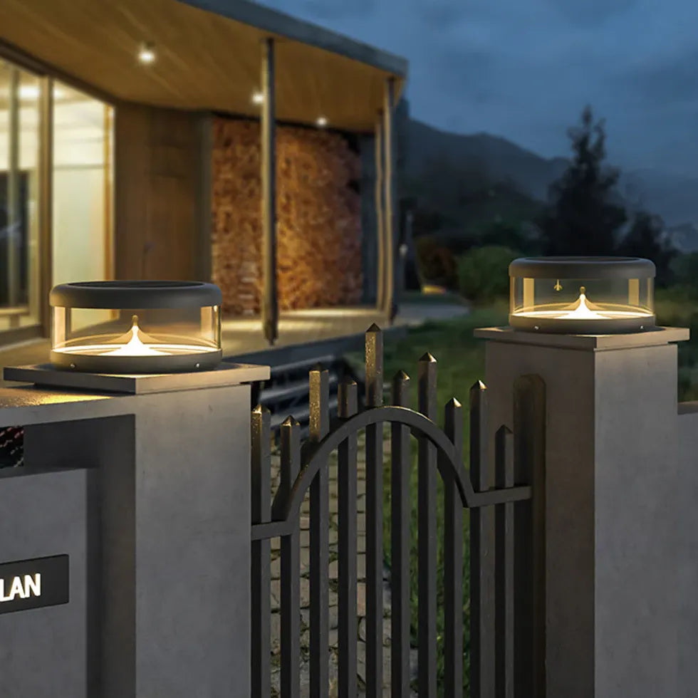 Cylindrical Solar Landscape Outdoor Pillar Lights