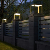 Square Framework Solar Modern Outdoor Pillar Lights