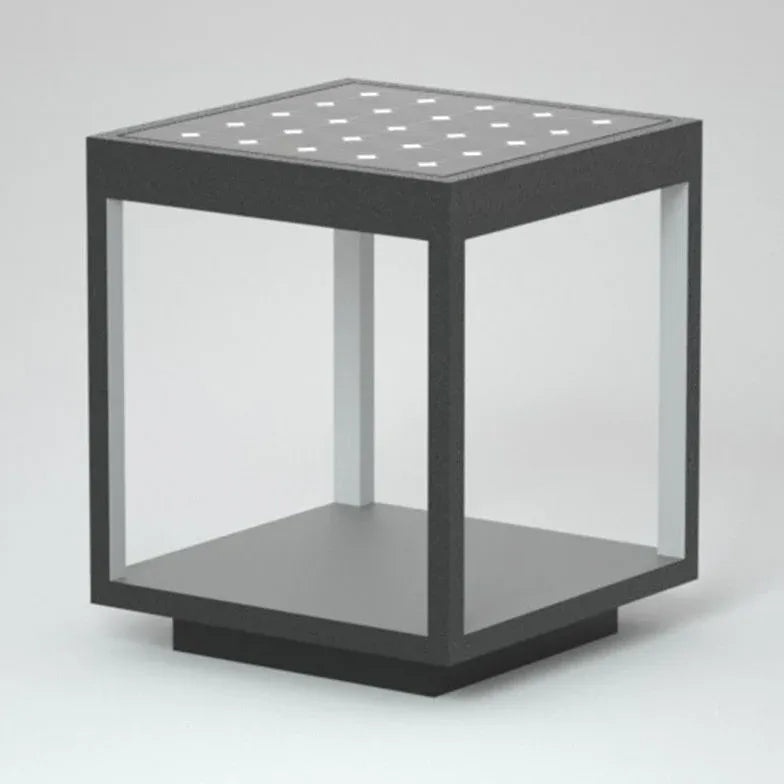 Square Framework Solar Modern Outdoor Pillar Lights