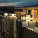 Square Black Solar Outdoor Pillar Lights