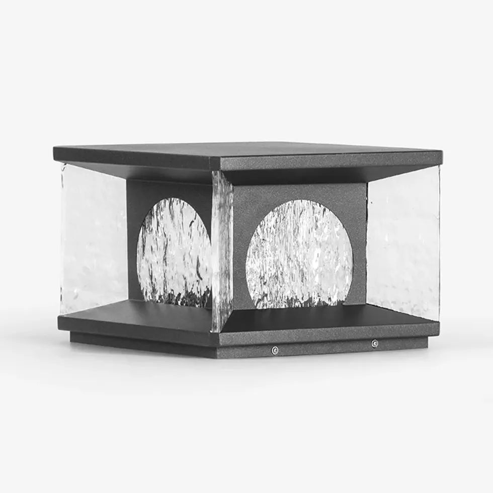 Ripple Glass Cube Led Outdoor Pillar Lights