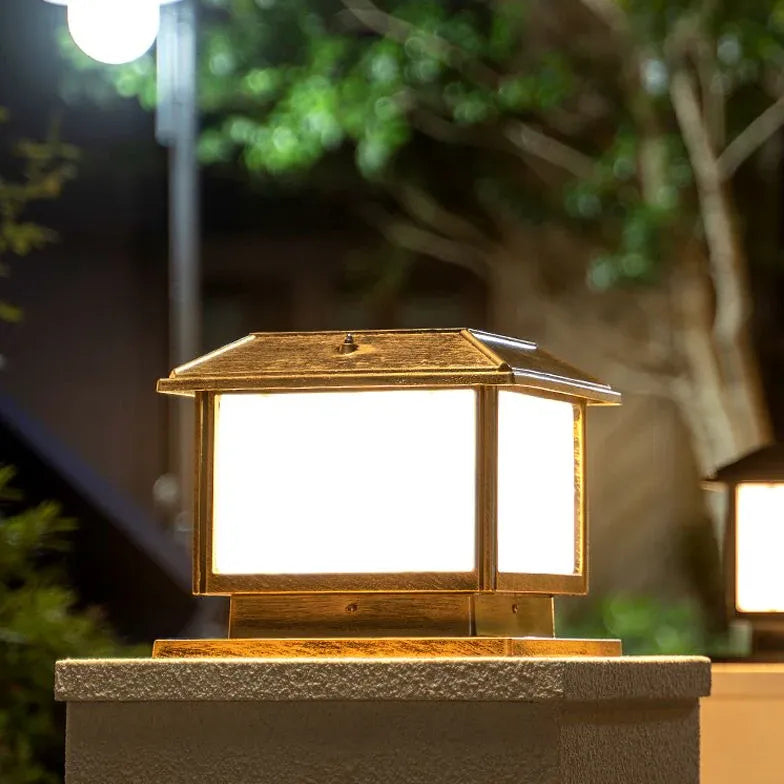 Classic Square Solar Outdoor Pillar Lights