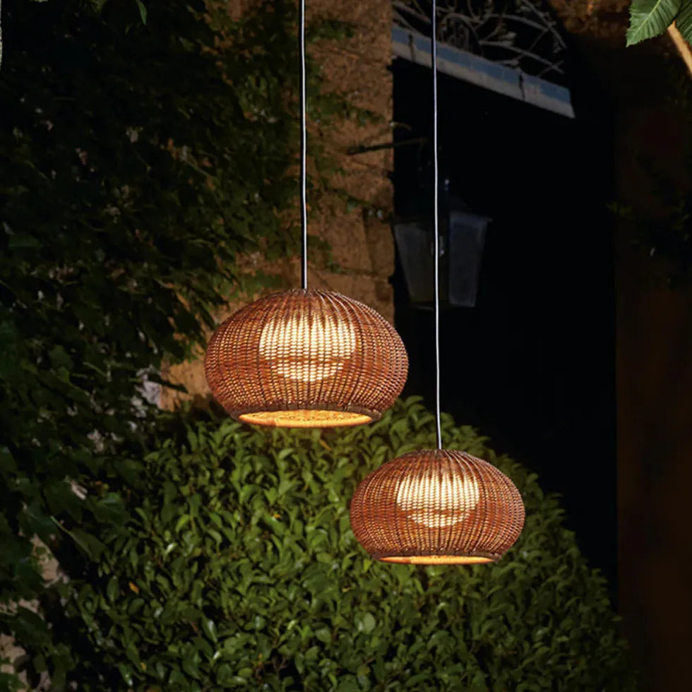 Bohemian Rattan Ceiling Outdoor Lantern Lights