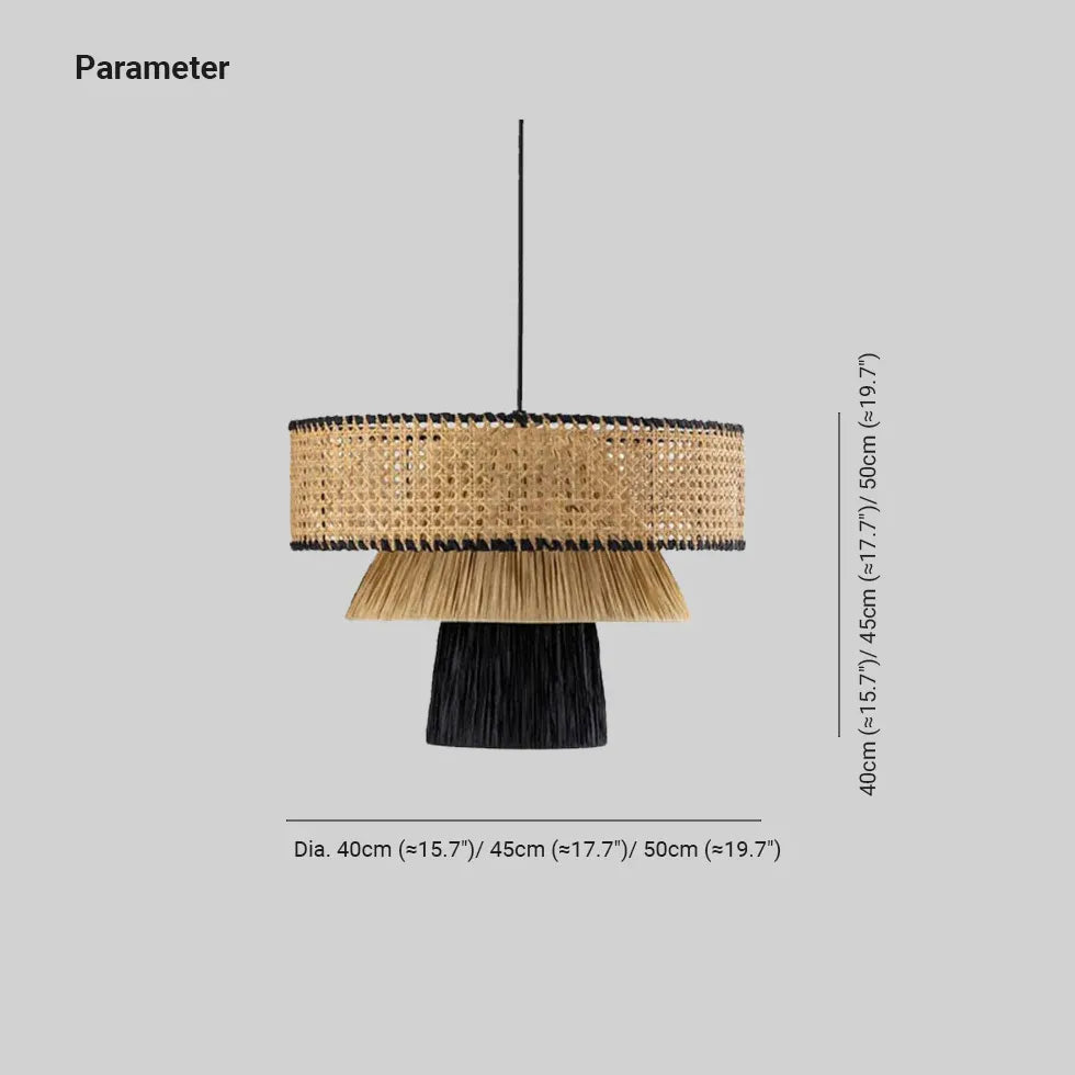 Mushroom Multilayer Rattan Pendant Light