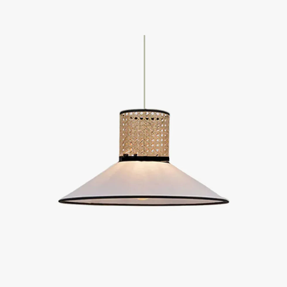 Rattan PVC Mixed Materials Pendant Light