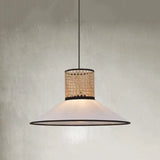 Rattan PVC Mixed Materials Pendant Light