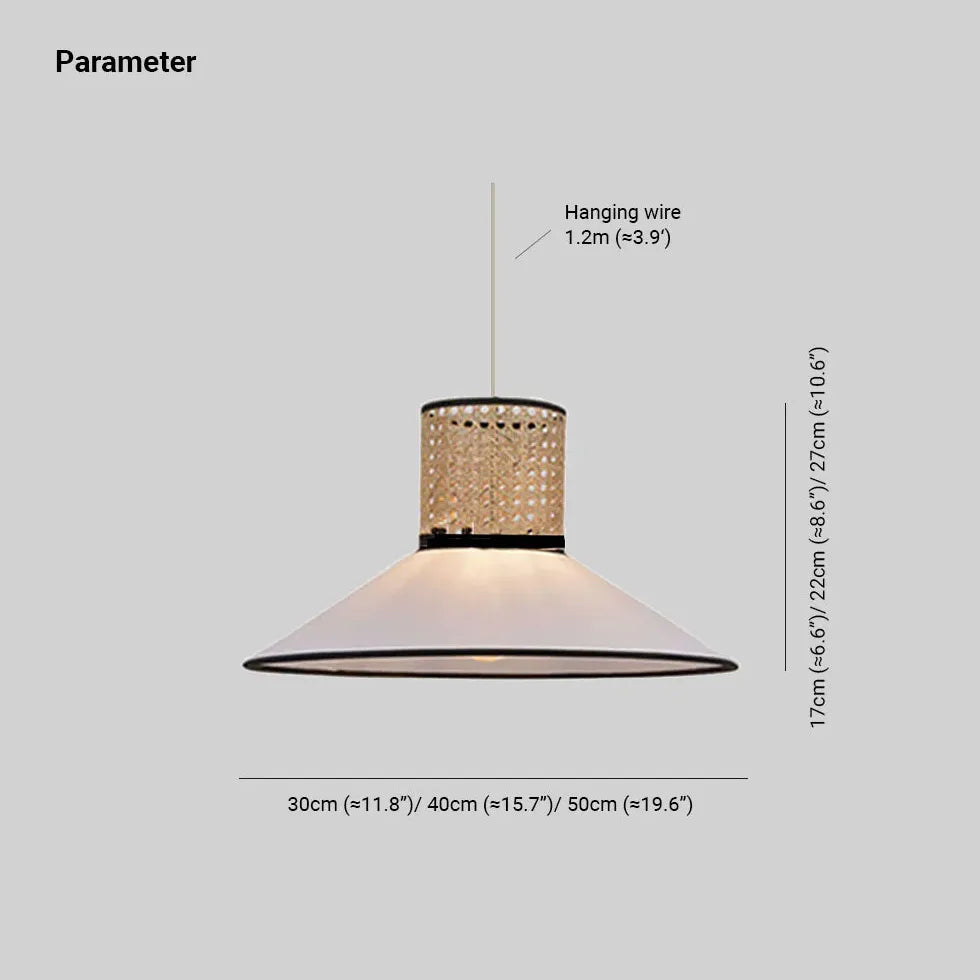 Rattan PVC Mixed Materials Pendant Light