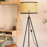 Rattan Cylinder Minimalist Tripod Floor Lamp