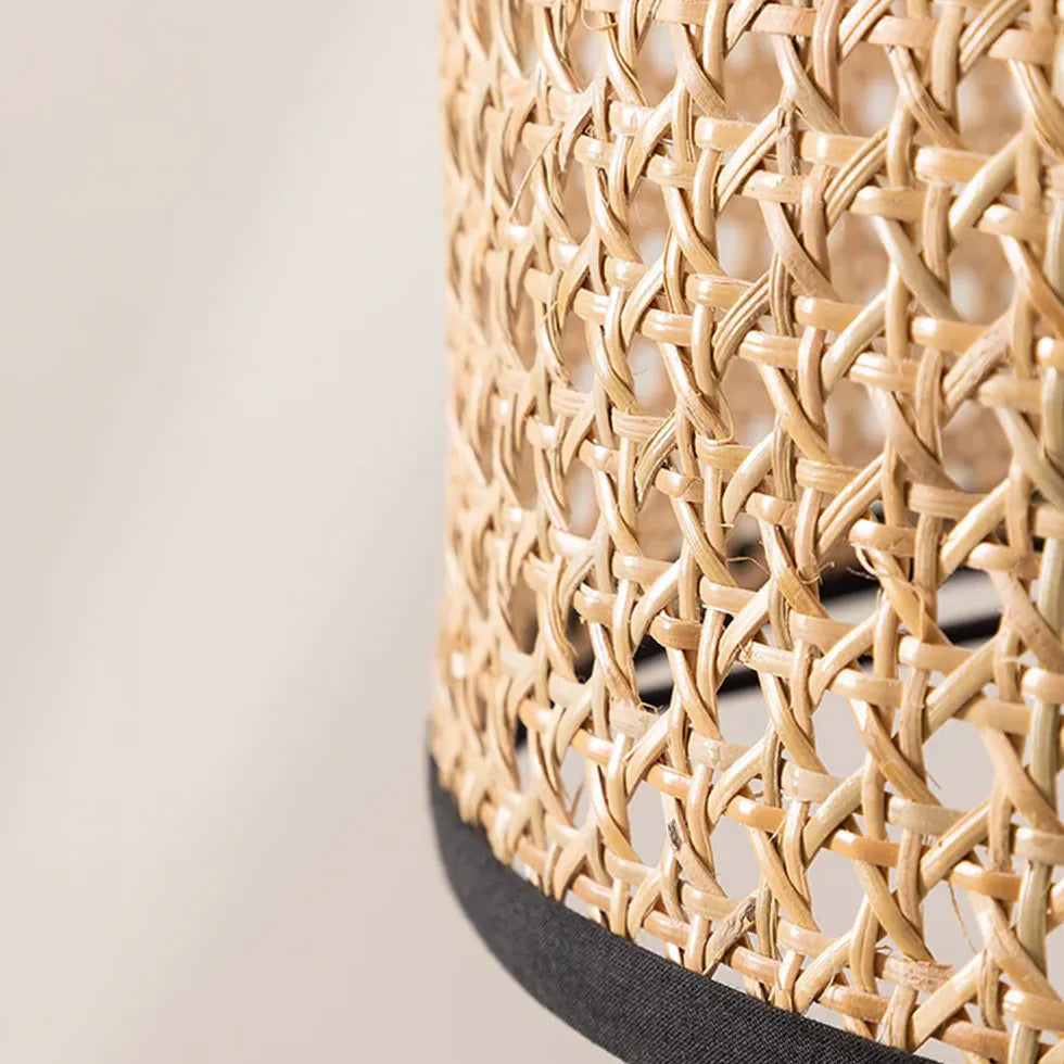 Rattan Cylinder Minimalist Tripod Floor Lamp