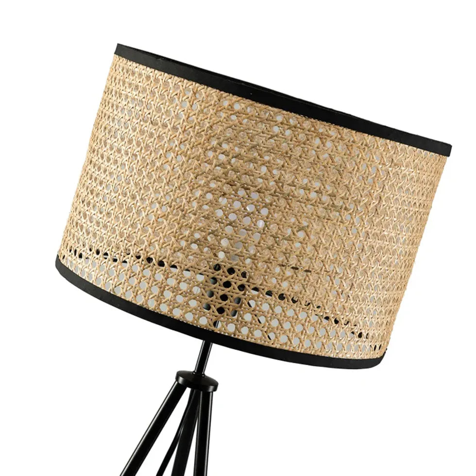 Rattan Cylinder Minimalist Tripod Floor Lamp