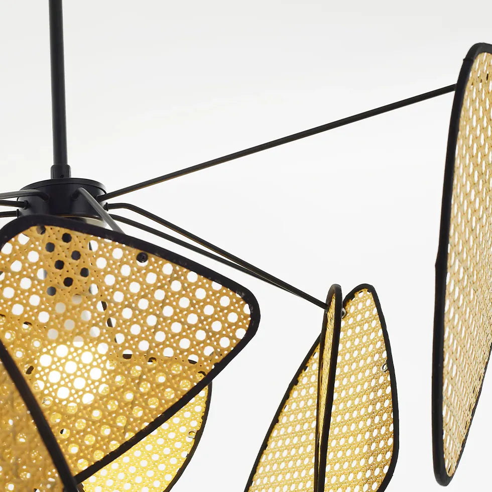 Radial Irregular Rattan Sheet Pendant Light