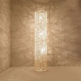 White Retro Rattan Woven Floor Lamp