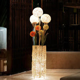 White Retro Rattan Woven Floor Lamp