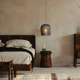 Woven Bell-Shaped Translucent Pendant Light