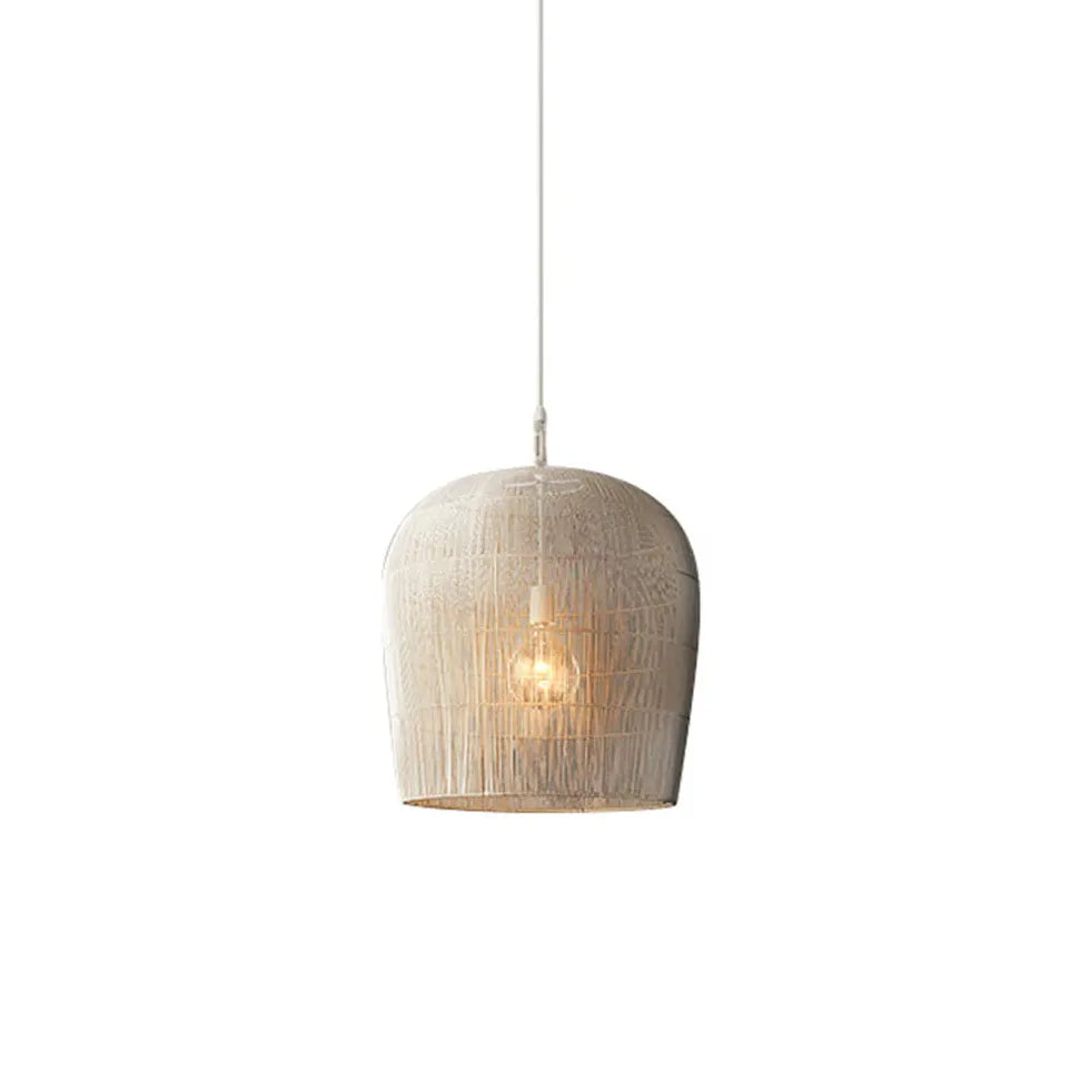 Woven Bell-Shaped Translucent Pendant Light