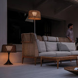 Hand Woven Rattan Outdoor Solar Floor Lamp