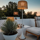 Hand Woven Rattan Outdoor Solar Floor Lamp