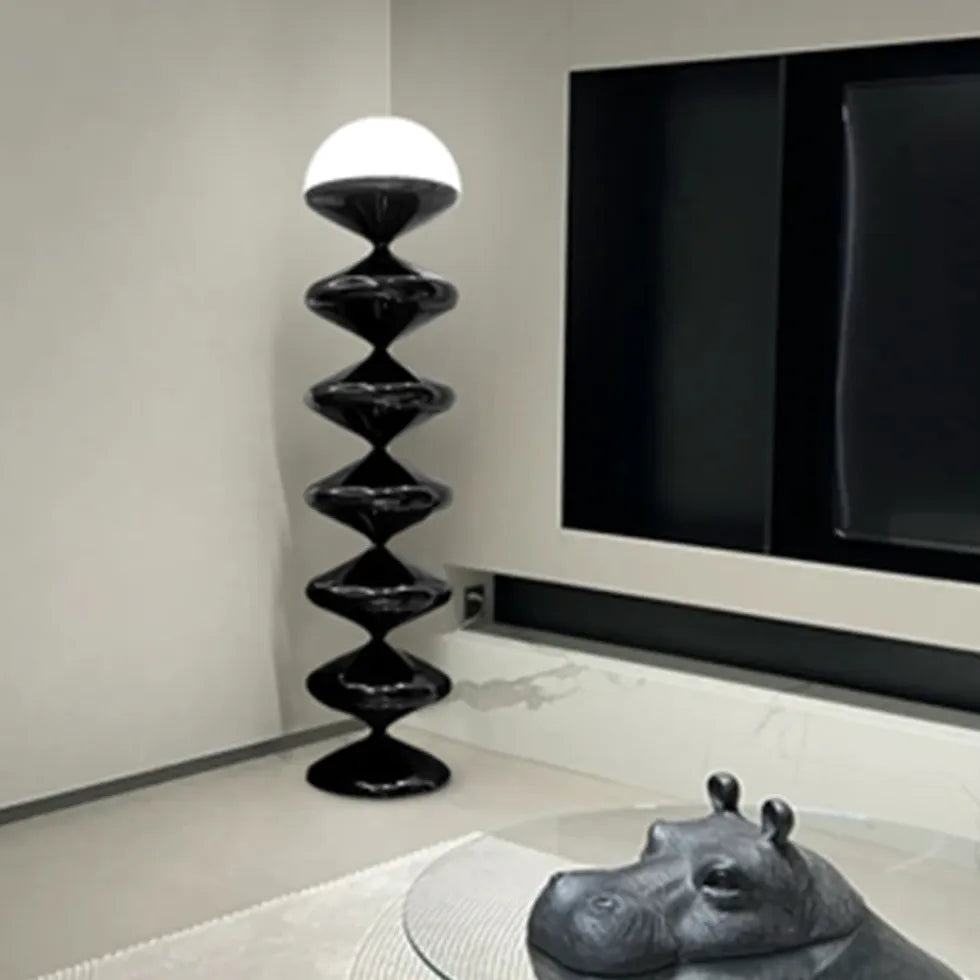 Multiple Streamlined Flat-Sphere Modern Floor Lamp