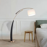 White Cylindrical Modern Arched Floor Lamp