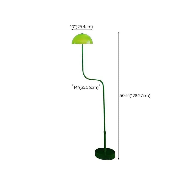 Green Hemispherical Curved Modern Floor Lamp