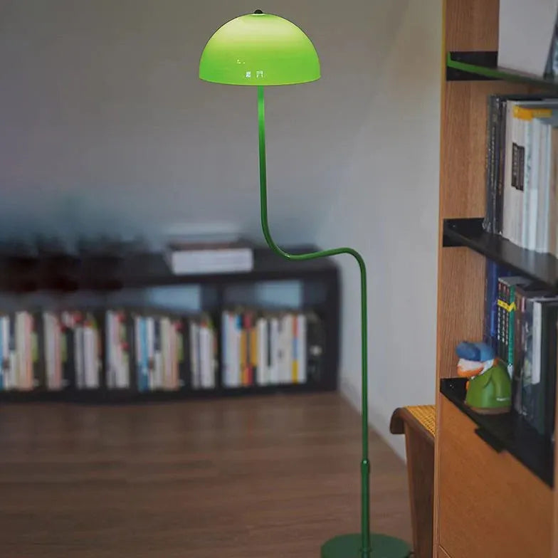 Green Hemispherical Curved Modern Floor Lamp