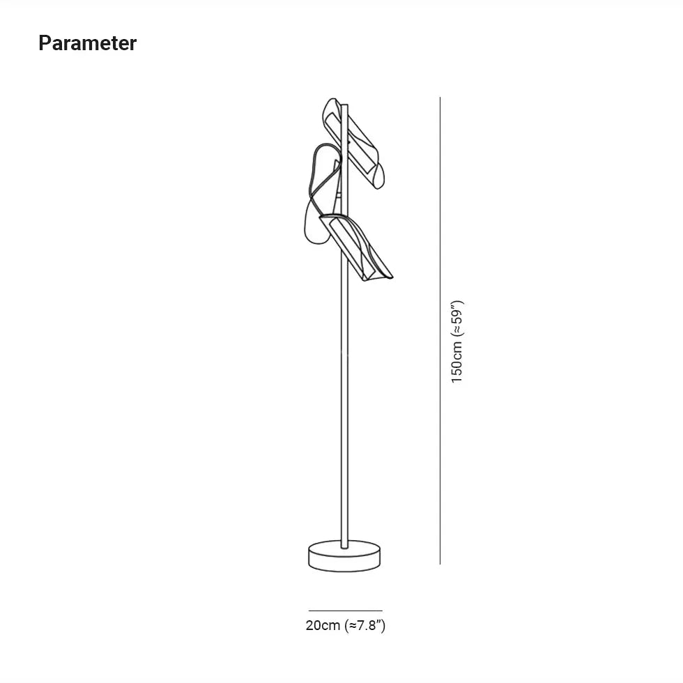 Three-Headed Transparent Wavy Modern Floor Lamp