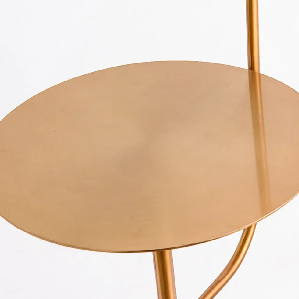 Minimalist Gold Floor Lamp with Table