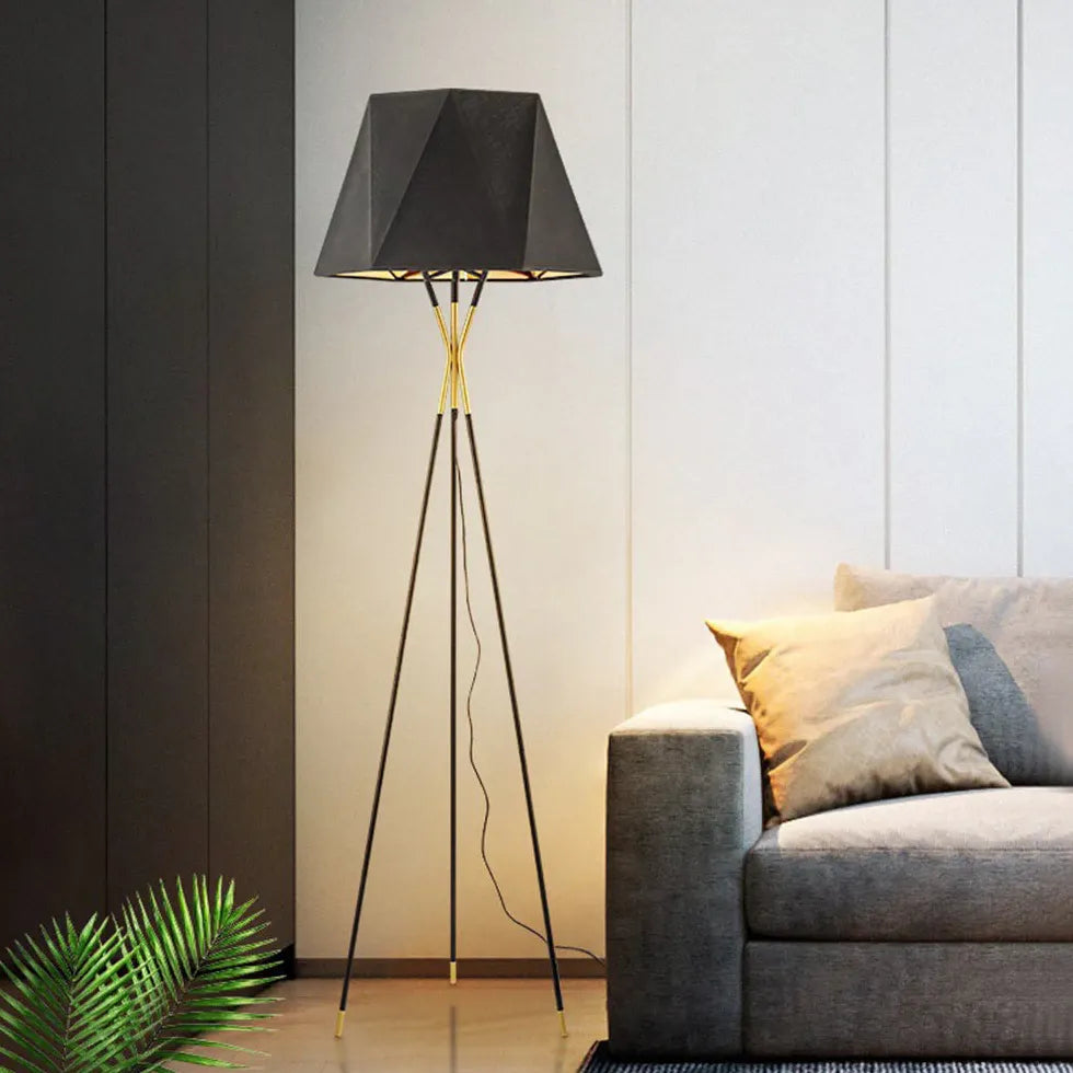 Black Tripod Modern Plug-in Floor Lamp