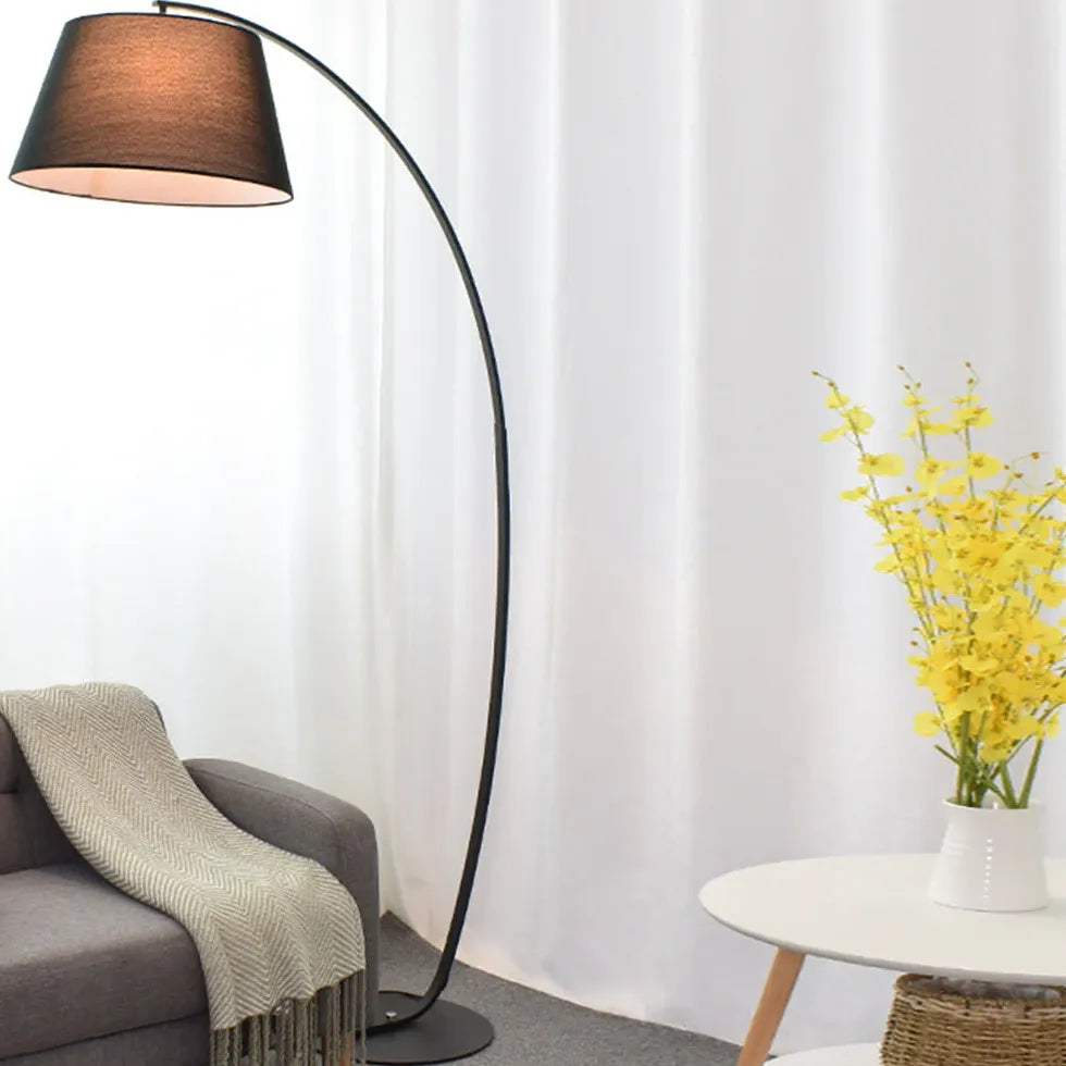 Wide Lampshade Curved Minimalist Floor Lamp