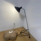 Black Conical Minimalist Tripod Floor Lamp