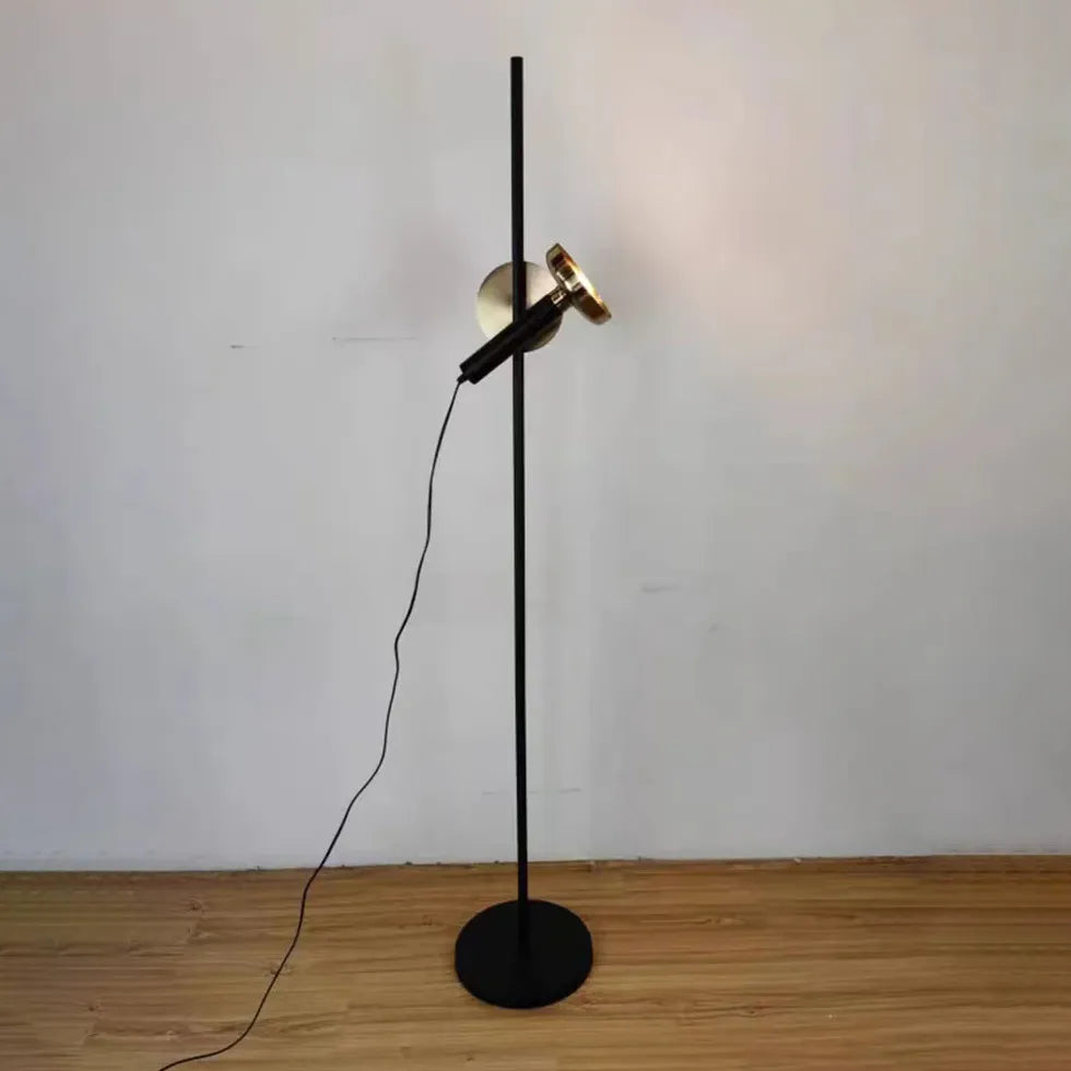 Black Straight Minimalist Adjustable Floor Lamp