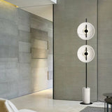 White Disc Textured Floor Lamp