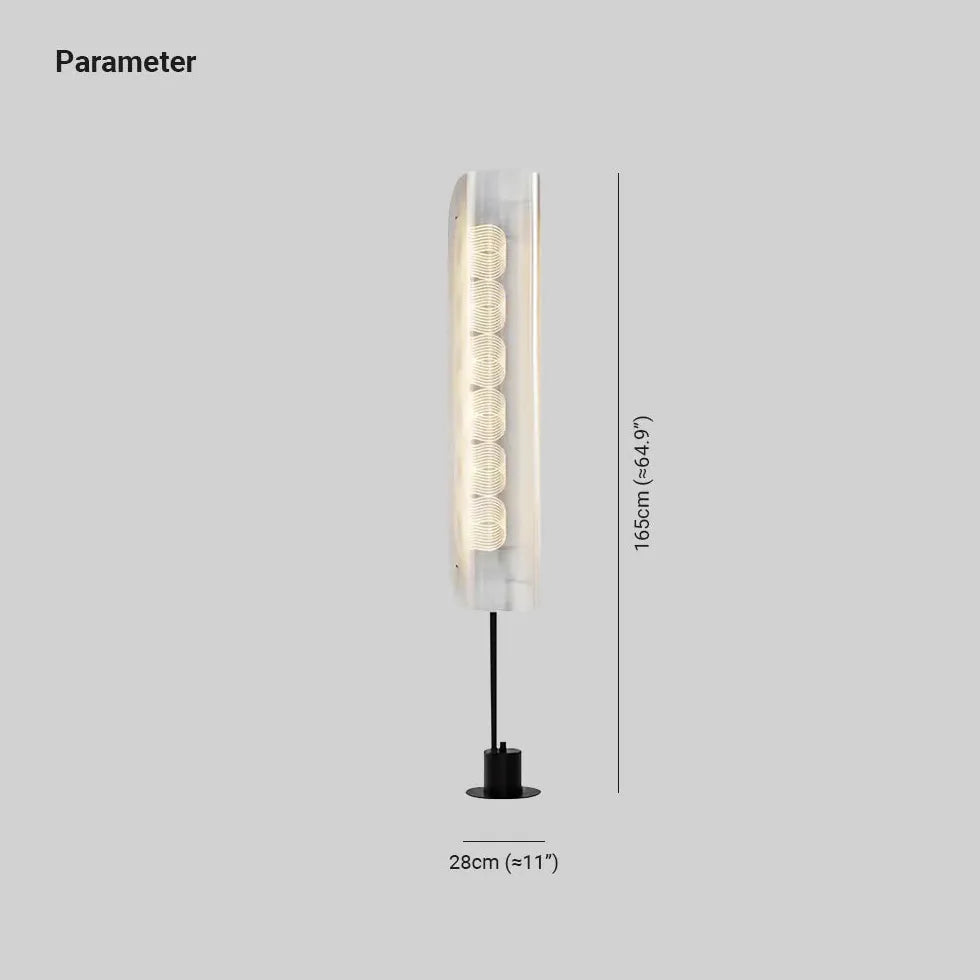 Transparent Cylindrical Minimalist Tall Floor Lamp