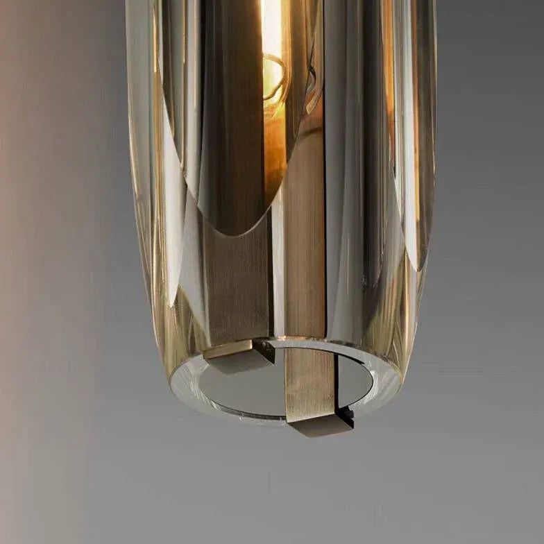 Long cylindrical glass modern pendant lights