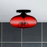 Flat Sphere Glass Modern Ceiling Light