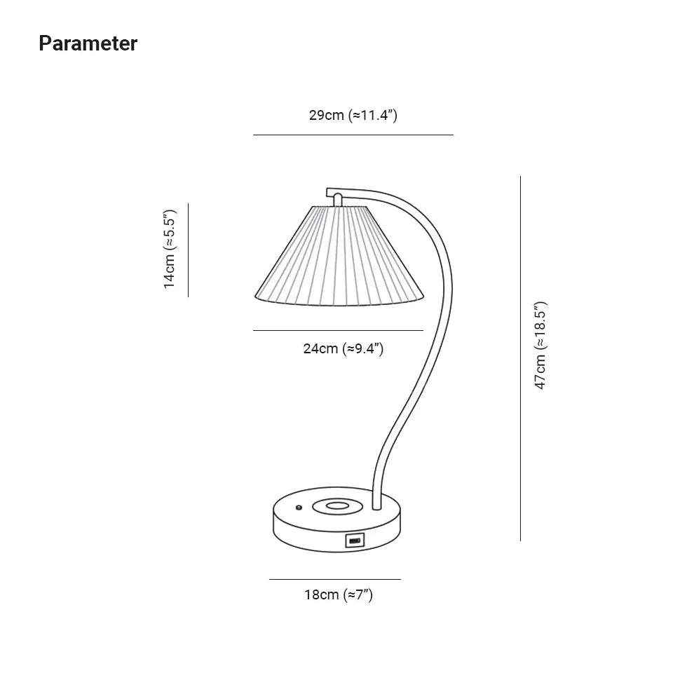 odern Warm-Toned Arched Table Lamp