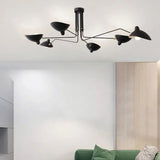 Adjustable Multi-Arm Black Chandelier for Dining Room