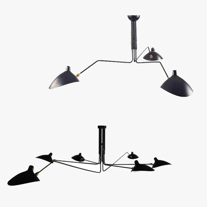 Adjustable Multi-Arm Black Chandelier for Dining Room