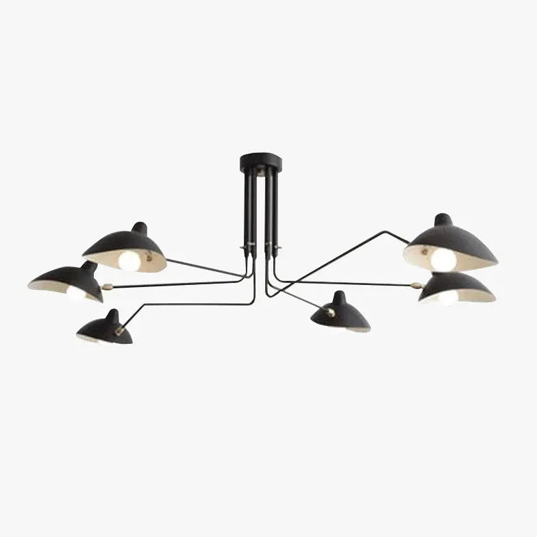 Adjustable Multi-Arm Black Chandelier for Dining Room