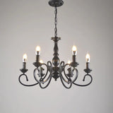 European Candle Holder Vintage Black Pendant Light