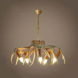 Faux Antler Wooden Multi-Light Vintage Chandelier