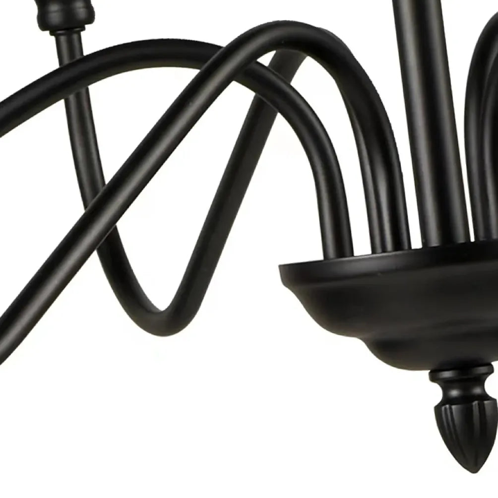 Candelabra Style Black Metal Kitchen Chandelier