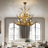 Faux Antler Wooden Candle Holder Chandelier