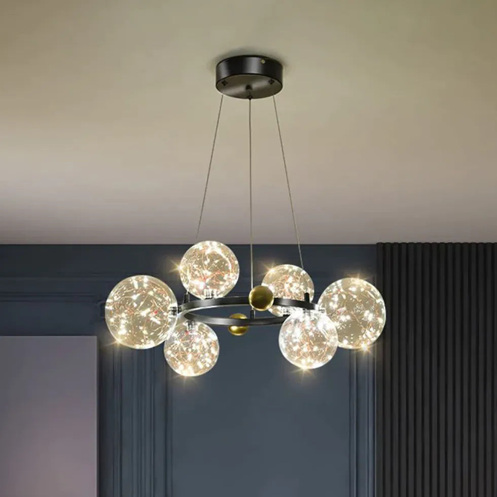 Multi-Head Clear Glass Bubble Pendant Light