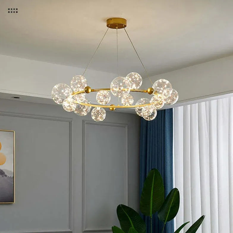 Multi-Head Clear Glass Bubble Pendant Light