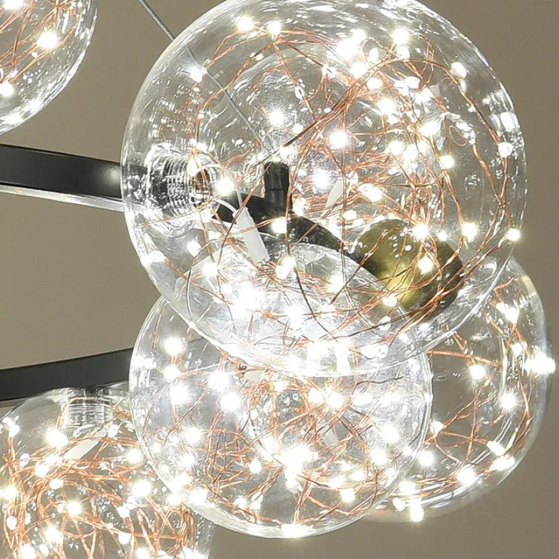 Multi-Head Clear Glass Bubble Pendant Light