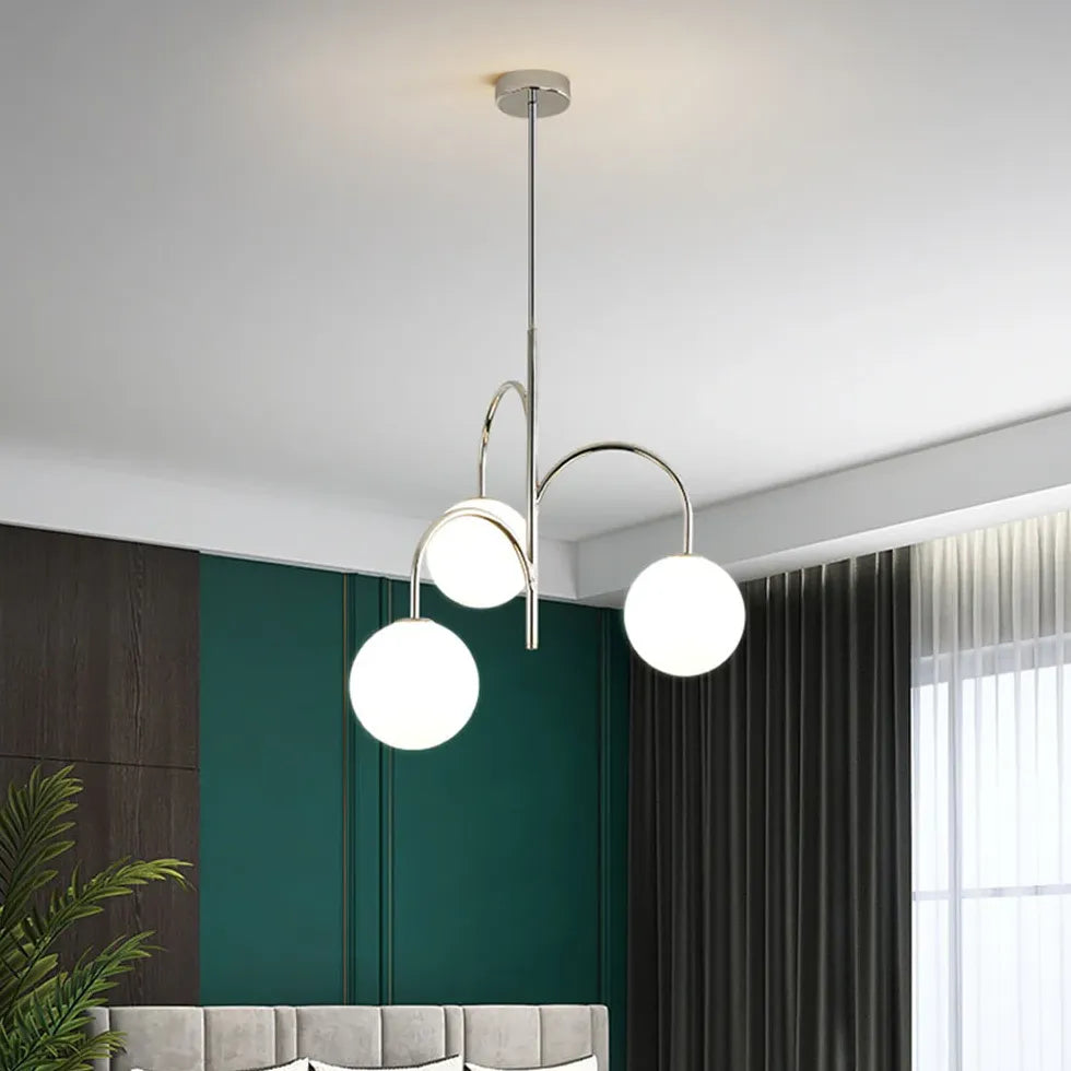 Three-Head Glass Ball Minimalist Pendant Light