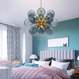 Radial Petal Design Glass Modern Pendant Light