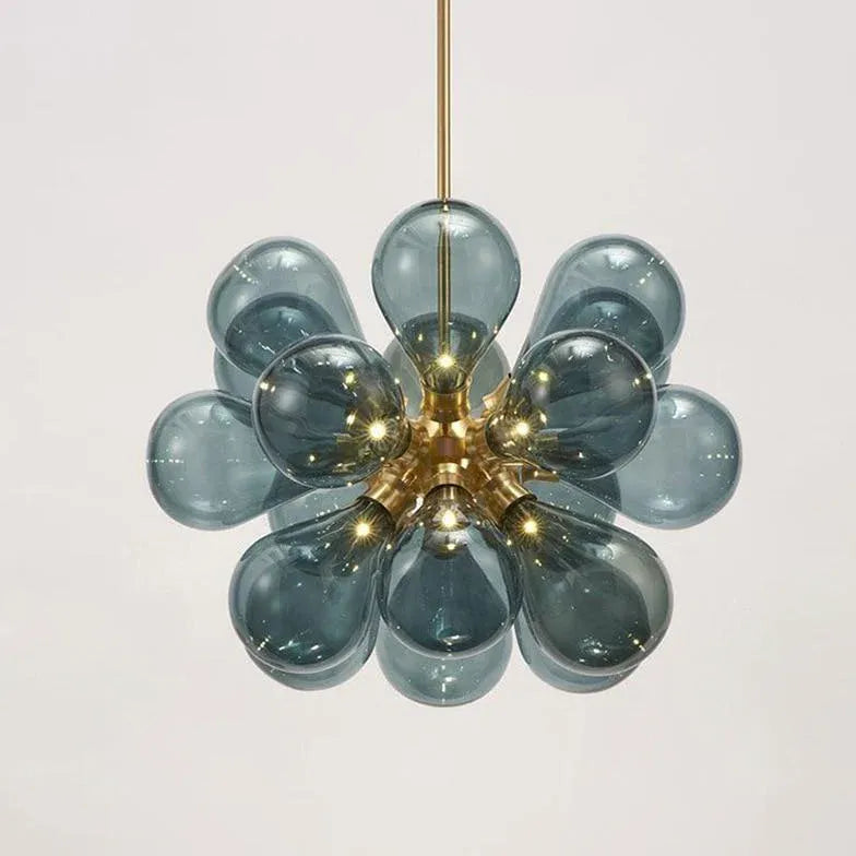 Radial Petal Design Glass Modern Pendant Light